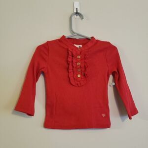 HEATHTEX RED RUFFLE LONG SLEEVE SIZE 18 MONTHS